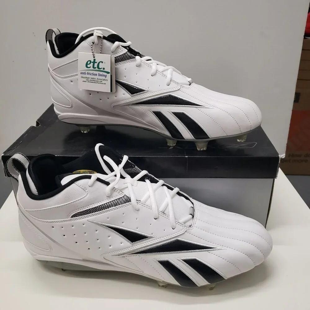 Mens Reebok Pro Full Blitz KFS II H D NFL Equip White‎ Football Cleats Shoes 15